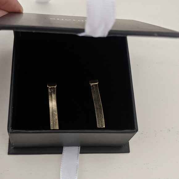 ARIELLE HERRINGBONE EARRINGS - Picture 4 of 4